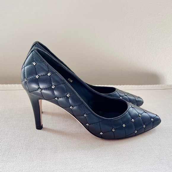 VENALi 8.5 Leather Rock Studded Stiletto Heels - Picture 12 of 13